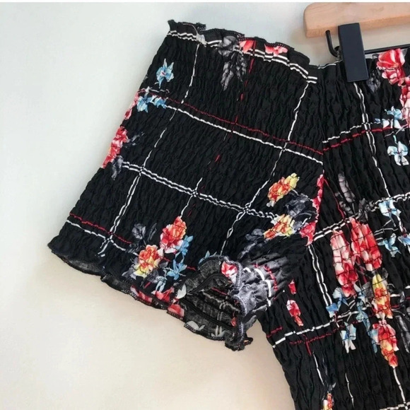 New City Chic Smock Off the Shoulder Dress Picnic bouquet floral print pockets - Picture 6 of 12